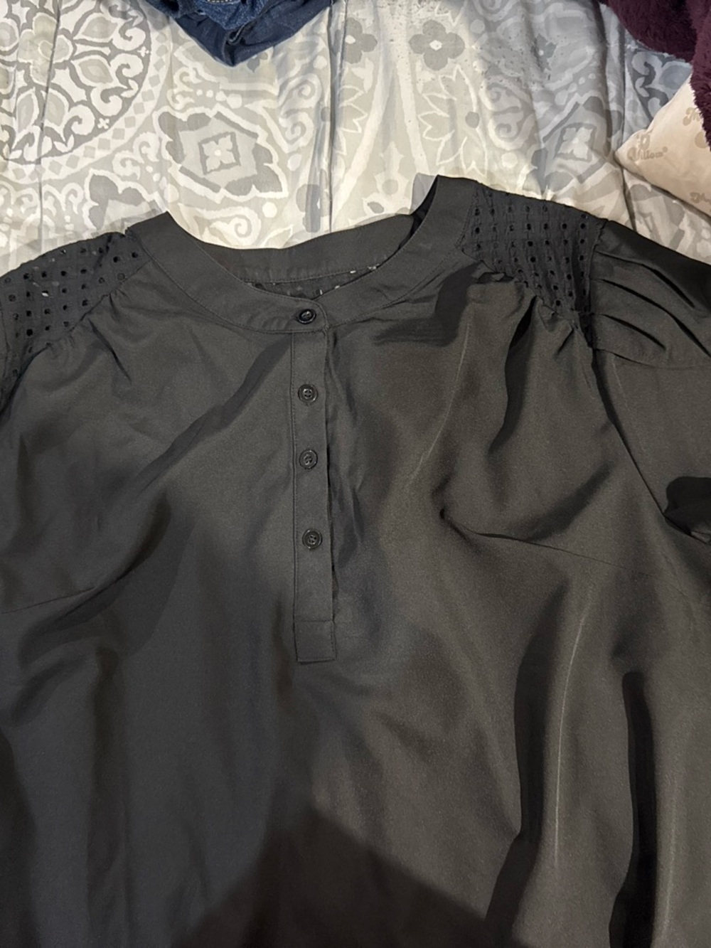 Plus-Size Black Button-Down Shirt - 3XL